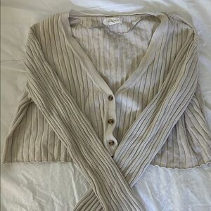 La Hearts beige Ribbed Knitwear sweater